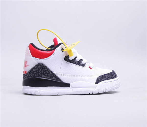Youth Running weapon Super Quality Air Jordan 3 White/Black Shoes 006